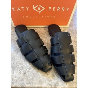 Katy Perry Fisherman Mule Black Size 6.5 Women's Slides Sandals Shoes Summer NEW